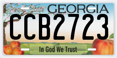GA license plate CCB2723