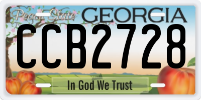 GA license plate CCB2728