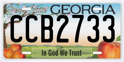 GA license plate CCB2733