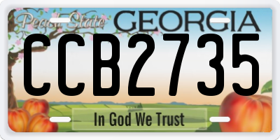 GA license plate CCB2735