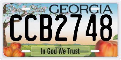 GA license plate CCB2748