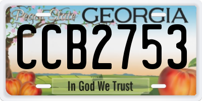 GA license plate CCB2753
