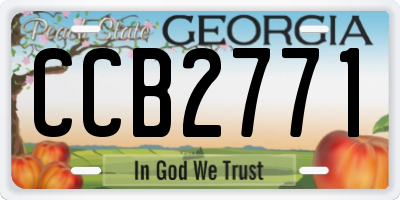 GA license plate CCB2771