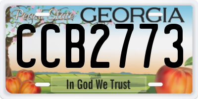 GA license plate CCB2773