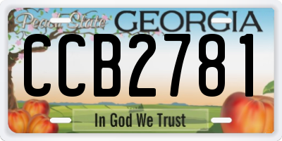 GA license plate CCB2781