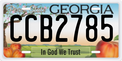 GA license plate CCB2785