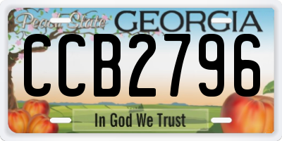 GA license plate CCB2796