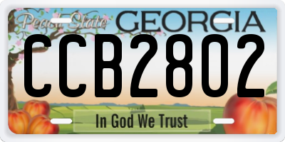 GA license plate CCB2802