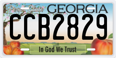 GA license plate CCB2829
