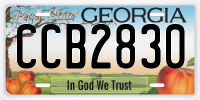 GA license plate CCB2830