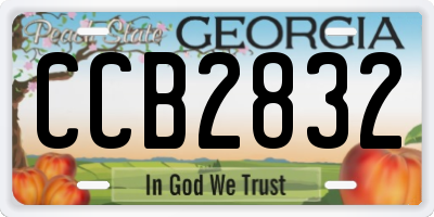 GA license plate CCB2832