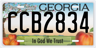 GA license plate CCB2834