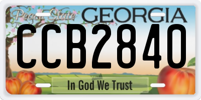 GA license plate CCB2840
