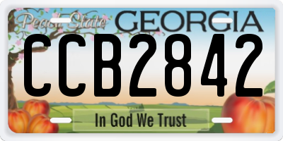 GA license plate CCB2842
