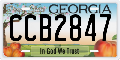 GA license plate CCB2847