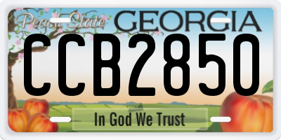 GA license plate CCB2850
