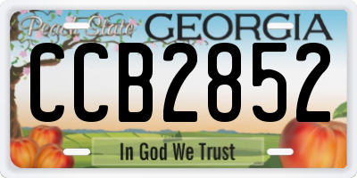 GA license plate CCB2852