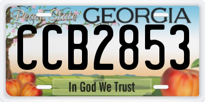 GA license plate CCB2853
