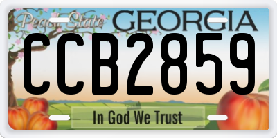 GA license plate CCB2859