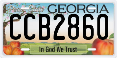 GA license plate CCB2860