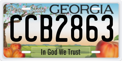 GA license plate CCB2863