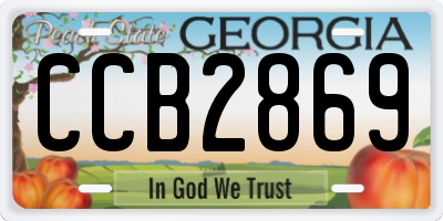 GA license plate CCB2869