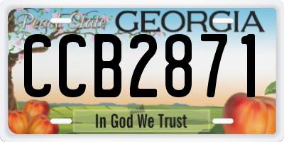 GA license plate CCB2871