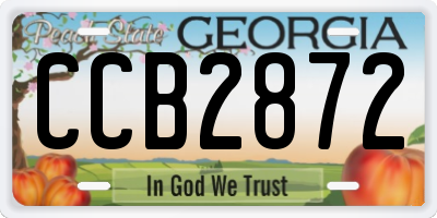 GA license plate CCB2872
