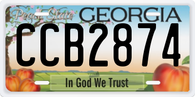 GA license plate CCB2874