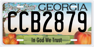 GA license plate CCB2879