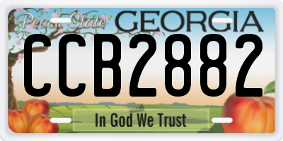GA license plate CCB2882