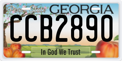 GA license plate CCB2890