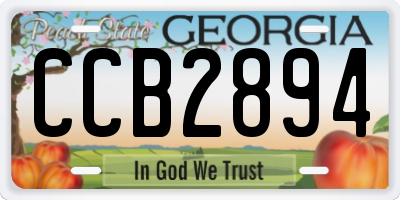 GA license plate CCB2894
