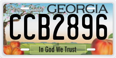 GA license plate CCB2896