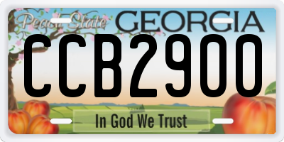 GA license plate CCB2900
