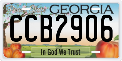 GA license plate CCB2906