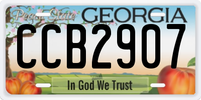 GA license plate CCB2907