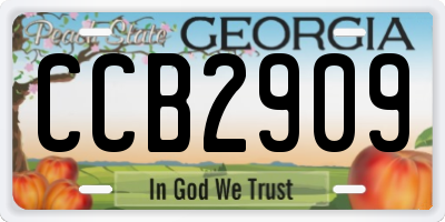 GA license plate CCB2909