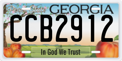 GA license plate CCB2912