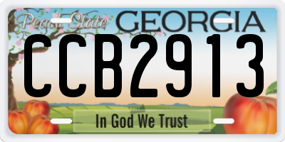 GA license plate CCB2913