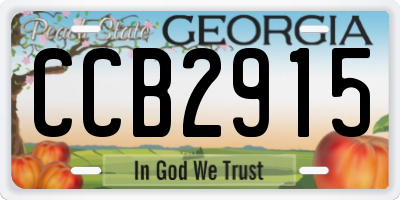 GA license plate CCB2915