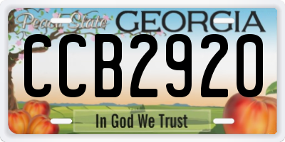 GA license plate CCB2920