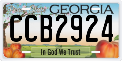 GA license plate CCB2924