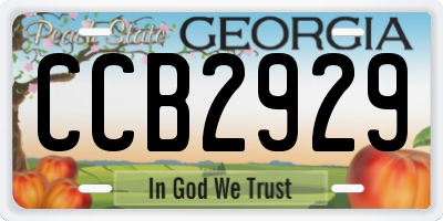 GA license plate CCB2929