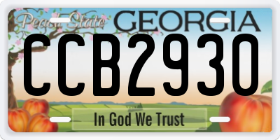 GA license plate CCB2930