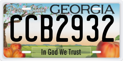 GA license plate CCB2932