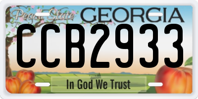 GA license plate CCB2933
