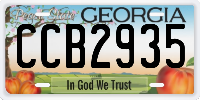 GA license plate CCB2935