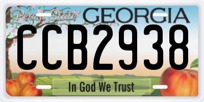 GA license plate CCB2938
