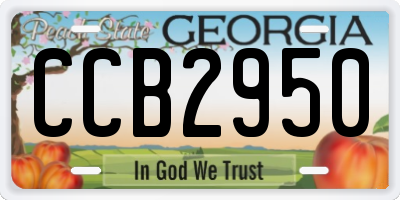 GA license plate CCB2950